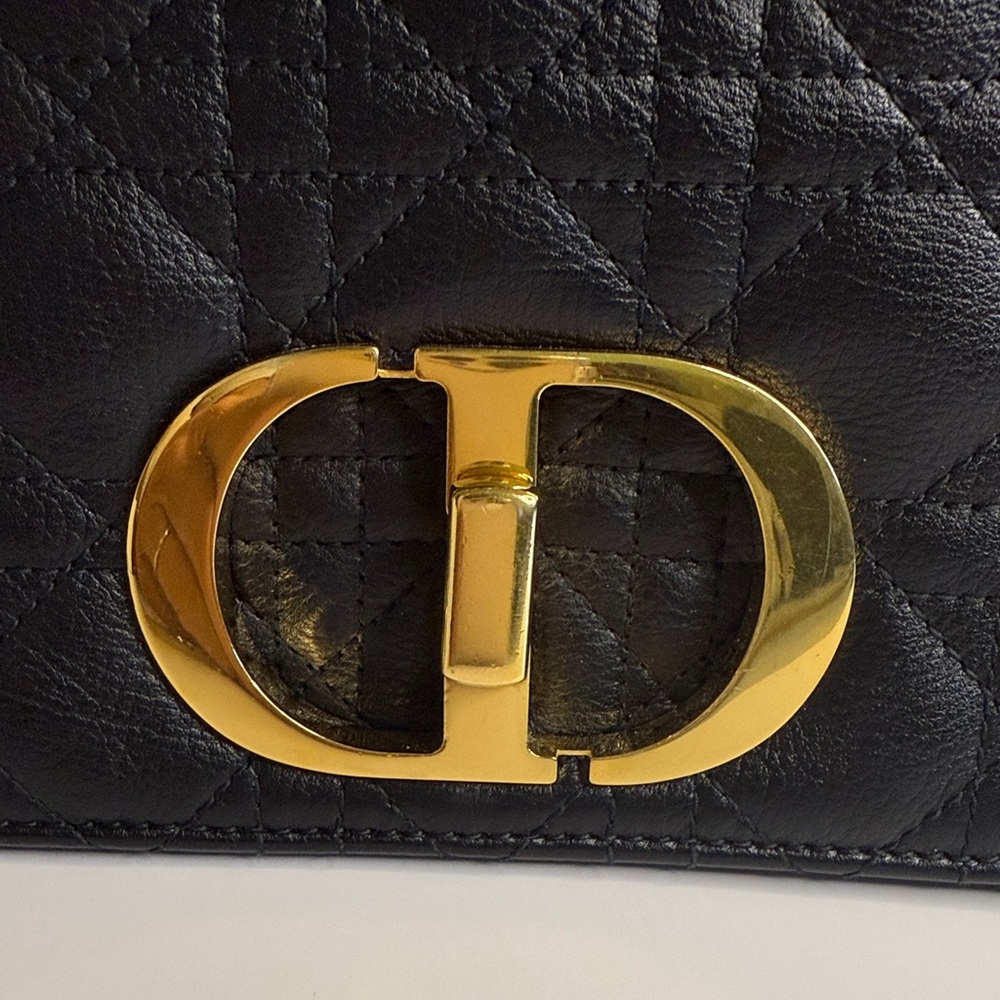 Dior Large Caro Black Cannage Shoulder Bag with Gold Chain - Picture 12 of 16